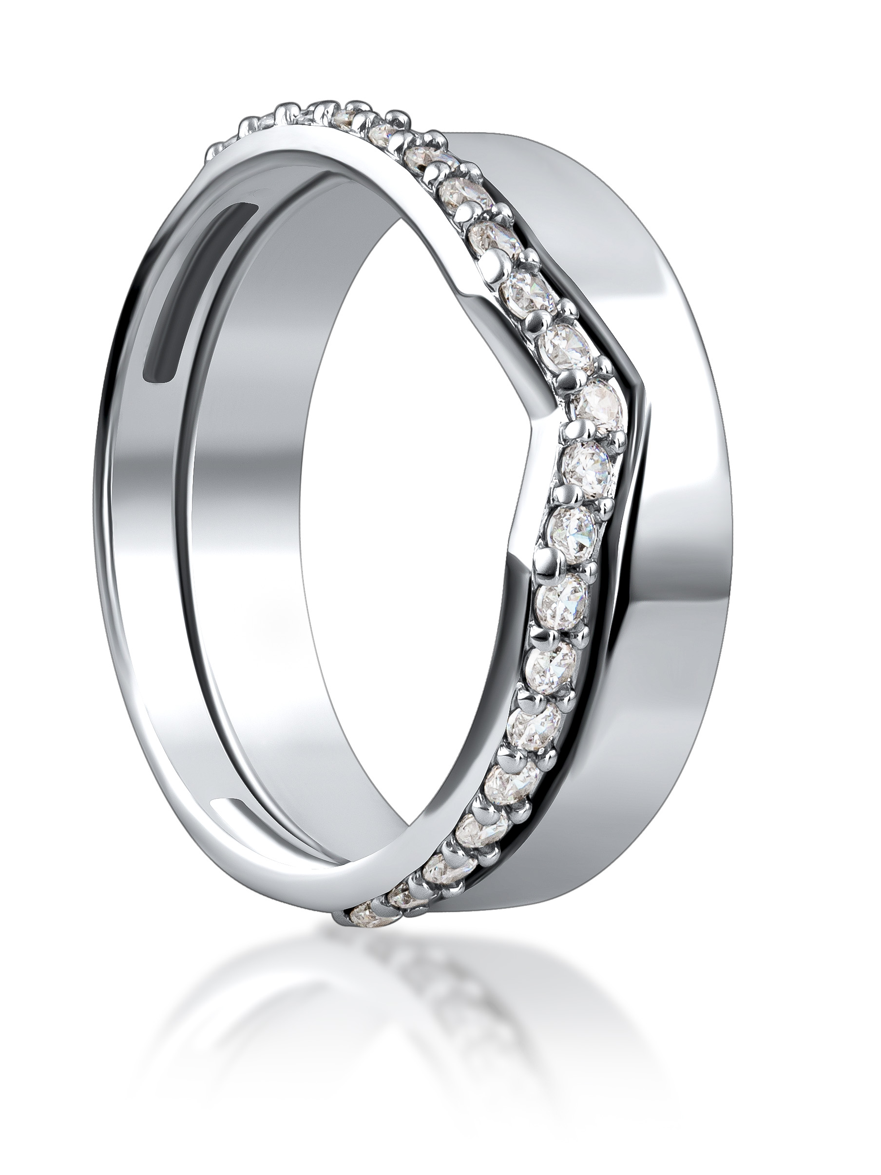 Обручальное женское кольцо дорожка из серебра 925 пробы, артикул 2799.1