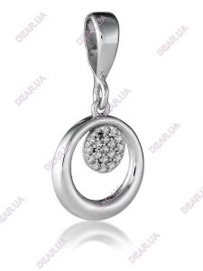 Круглая женская подвеска в виде круга из серебра 925 пробы, артикул 4336.1