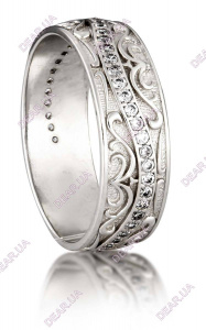 Обручальное женское кольцо дорожка из серебра 925 пробы, артикул 2726.1