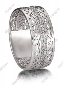 Обручальное женское кольцо дорожка из серебра 925 пробы, артикул 2727.1