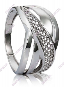 Крупное женское кольцо из серебра 925 пробы, артикул 2398