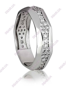 Обручальное женское кольцо дорожка из серебра 925 пробы, артикул 2771.1