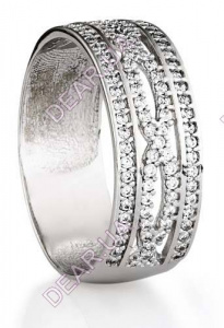 Обручальное женское кольцо дорожка из серебра 925 пробы, артикул 2305.1