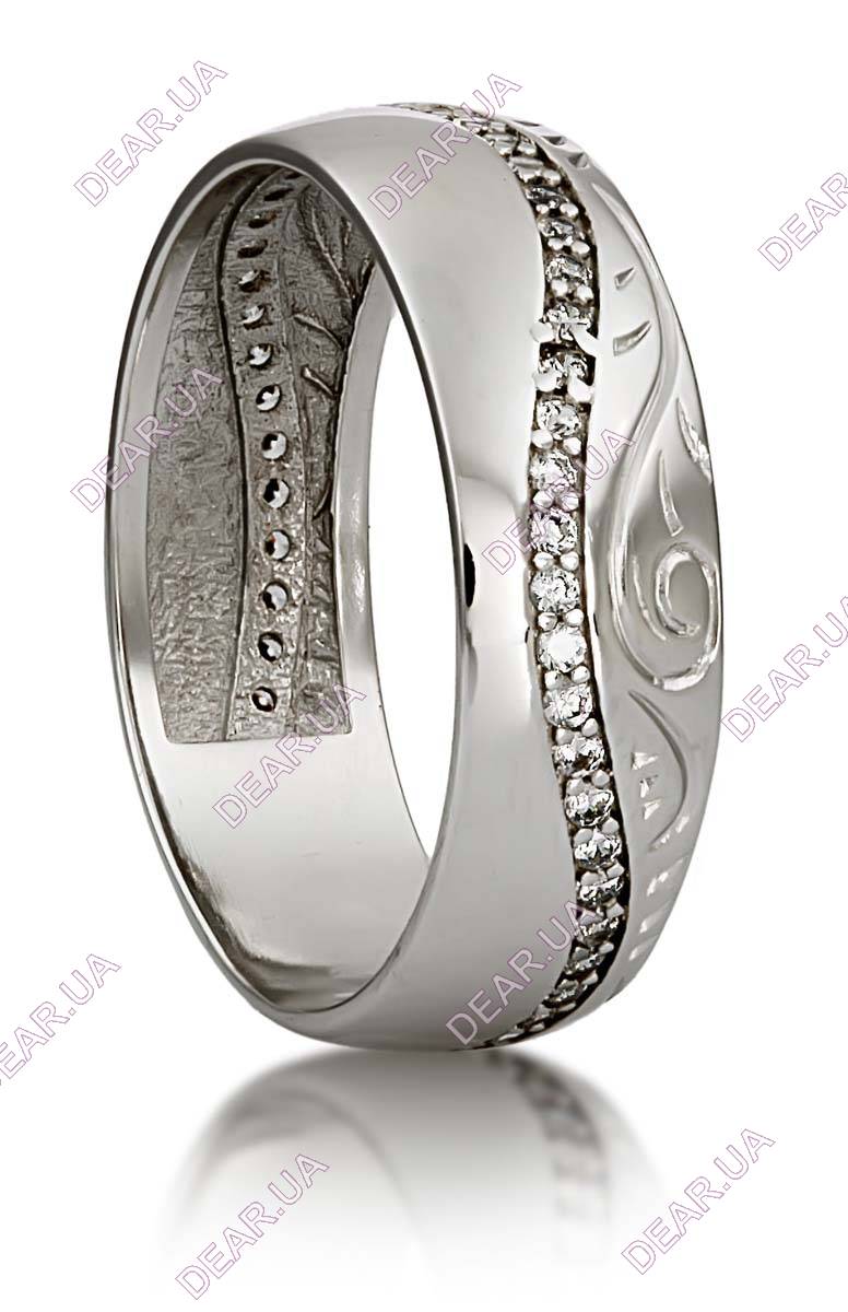 Обручальное женское кольцо дорожка из серебра 925 пробы, артикул 2743.1