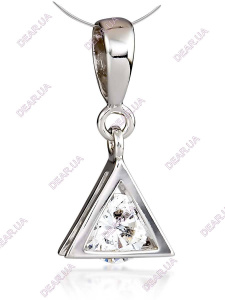 Геометрическая женская подвеска треугольная из серебра 925 пробы, артикул 4345.1
