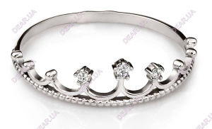 Женское, детское кольцо корона из серебра 925 пробы, артикул 2370.1
