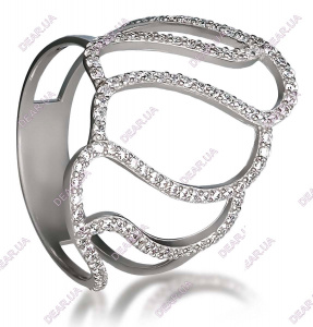 Крупное женское кольцо дорожка из серебра 925 пробы, артикул 2628.1