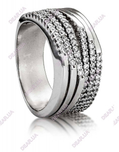 Крупное женское кольцо дорожка из серебра 925 пробы, артикул 2676.1
