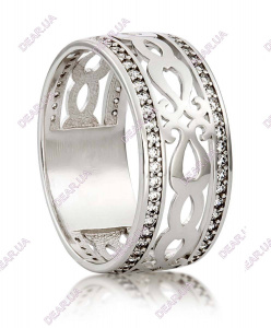 Обручальное женское кольцо дорожка из серебра 925 пробы, артикул 2734.1