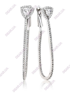 Крупные женские серьги дорожки из серебра 925 пробы, артикул 3324.1