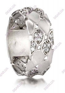 Крупное обручальное женское кольцо из серебра 925 пробы, артикул 2724.1
