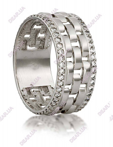 Крупное обручальное женское кольцо из серебра 925 пробы, артикул 2728.1