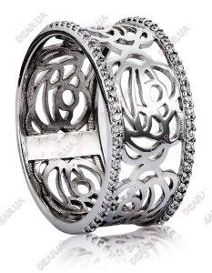 Крупное обручальное женское кольцо из серебра 925 пробы, артикул 2505.1