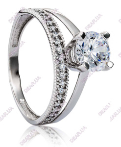 Обручальное помолвочное женское кольцо дорожка из серебра 925 пробы, артикул 2331.1