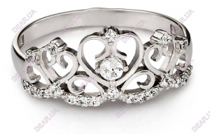 Женское кольцо корона из серебра 925 пробы, артикул 2481.1