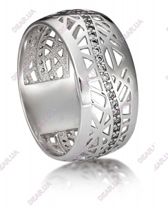 Крупное обручальное женское кольцо дорожка из серебра 925 пробы, артикул 2723.1