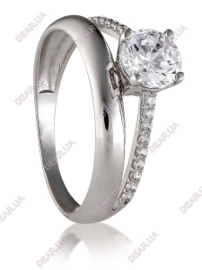 Обручальное помолвочное женское кольцо из серебра 925 пробы, артикул 2293.1