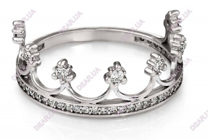 Женское кольцо корона из серебра 925 пробы, артикул 2365.1