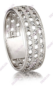 Обручальное женское кольцо дорожка из серебра 925 пробы, артикул 2722.1