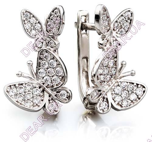Женские серьги из серебра 925 пробы, артикул 3191.1