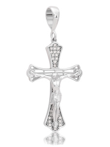 Женская подвеска крест из серебра 925 пробы, артикул 4421.1