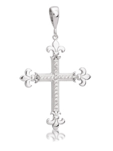 Женская подвеска крест из серебра 925 пробы, артикул 4434.1