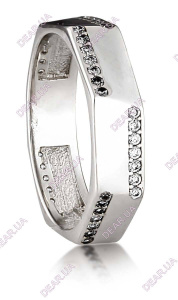 Обручальное женское кольцо дорожка из серебра 925 пробы, артикул 2720.1