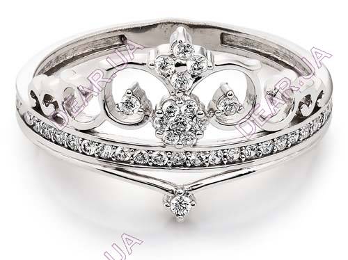 Женское кольцо корона из серебра 925 пробы, артикул 2371.1