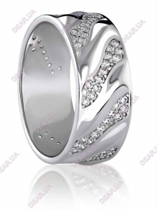 Крупное обручальное женское кольцо из серебра 925 пробы, артикул 2747.1