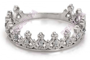 Жіноча каблучка корона із срібла 925 проби, артикул 2376.1