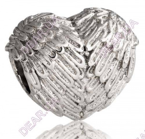 Шарм серце намістинка із срібла 925 проби, артикул 4222