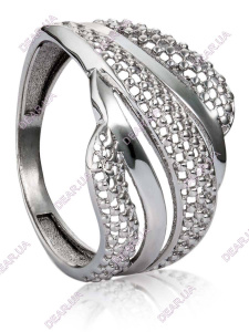 Крупное женское кольцо из серебра 925 пробы, артикул 2340