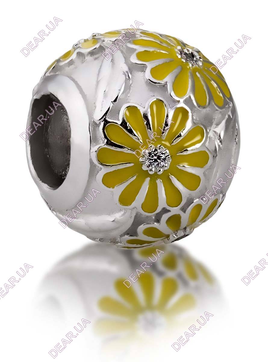 Шарм с эмалью бусина из серебра 925 пробы, артикул 4190.4