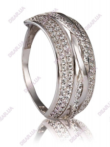 Крупное женское кольцо дорожка из серебра 925 пробы, артикул 2547.1