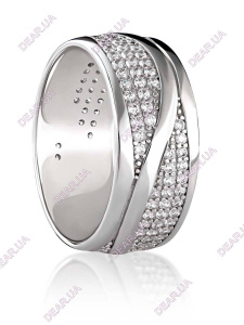 Крупное обручальное женское кольцо дорожка из серебра 925 пробы, артикул 2748.1