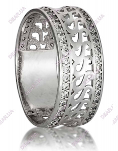 Крупное обручальное женское кольцо дорожка из серебра 925 пробы, артикул 2749.1