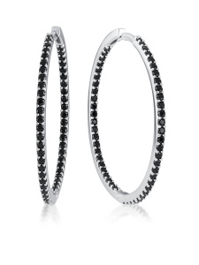 Крупные женские серьги кольца дорожки из серебра 925 пробы, артикул 3029.3