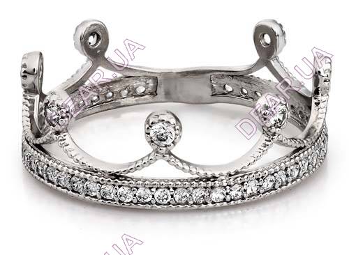 Женское кольцо корона из серебра 925 пробы, артикул 2346.1
