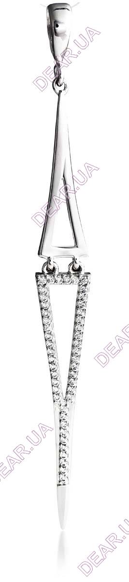 Крупная геометрическая женская подвеска из серебра 925 пробы, артикул 4182.1