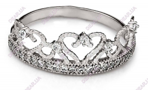 Женское кольцо корона из серебра 925 пробы, артикул 2447.1